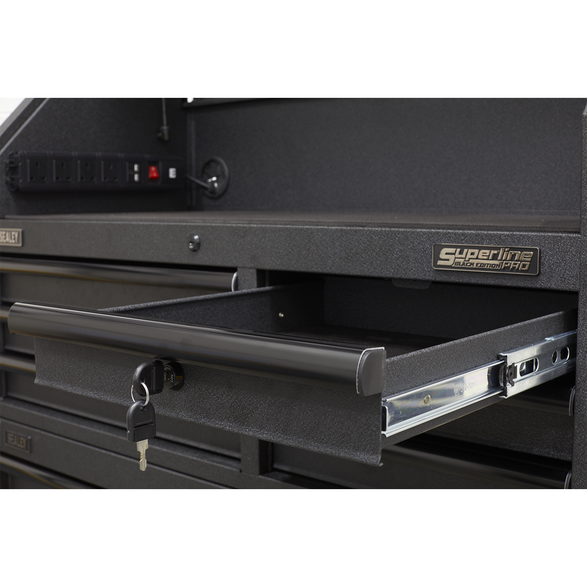 Superline PRO® Black Edition Topchest with 6 Soft Close Drawers & Power Strip 1030mm
