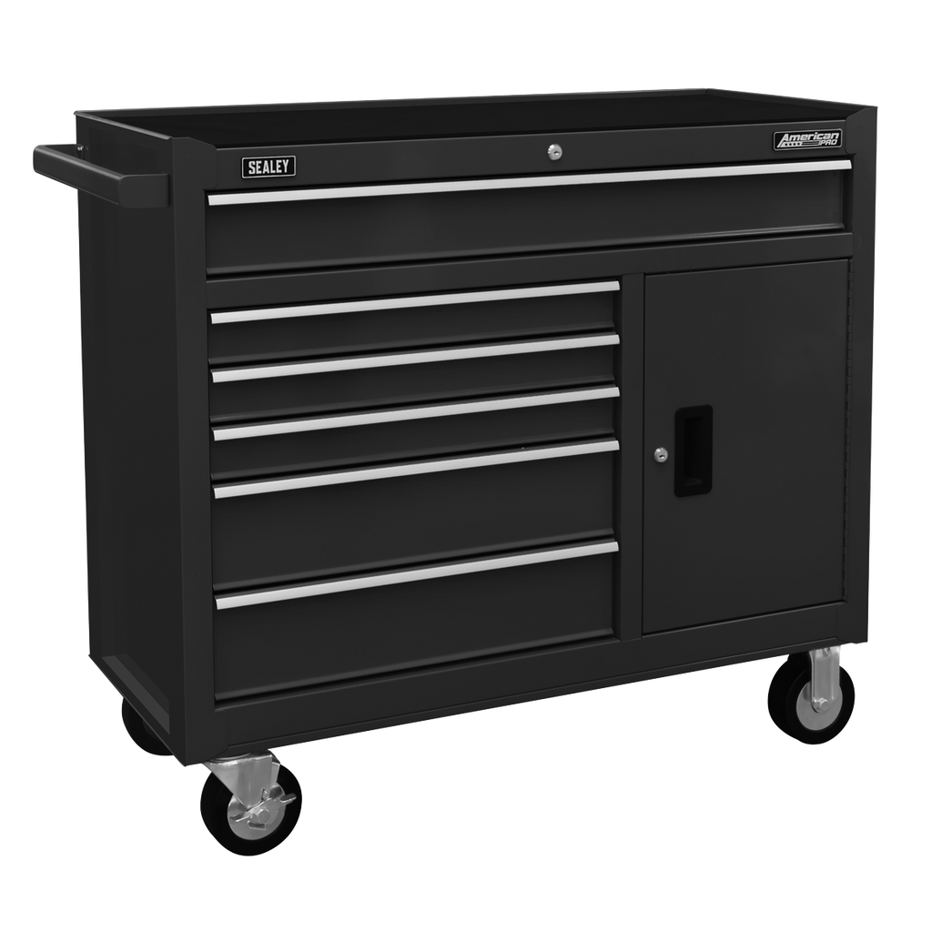 American PRO® Topchest & Rollcab Combination, 15 Drawer, Black (AP41STACKB)
