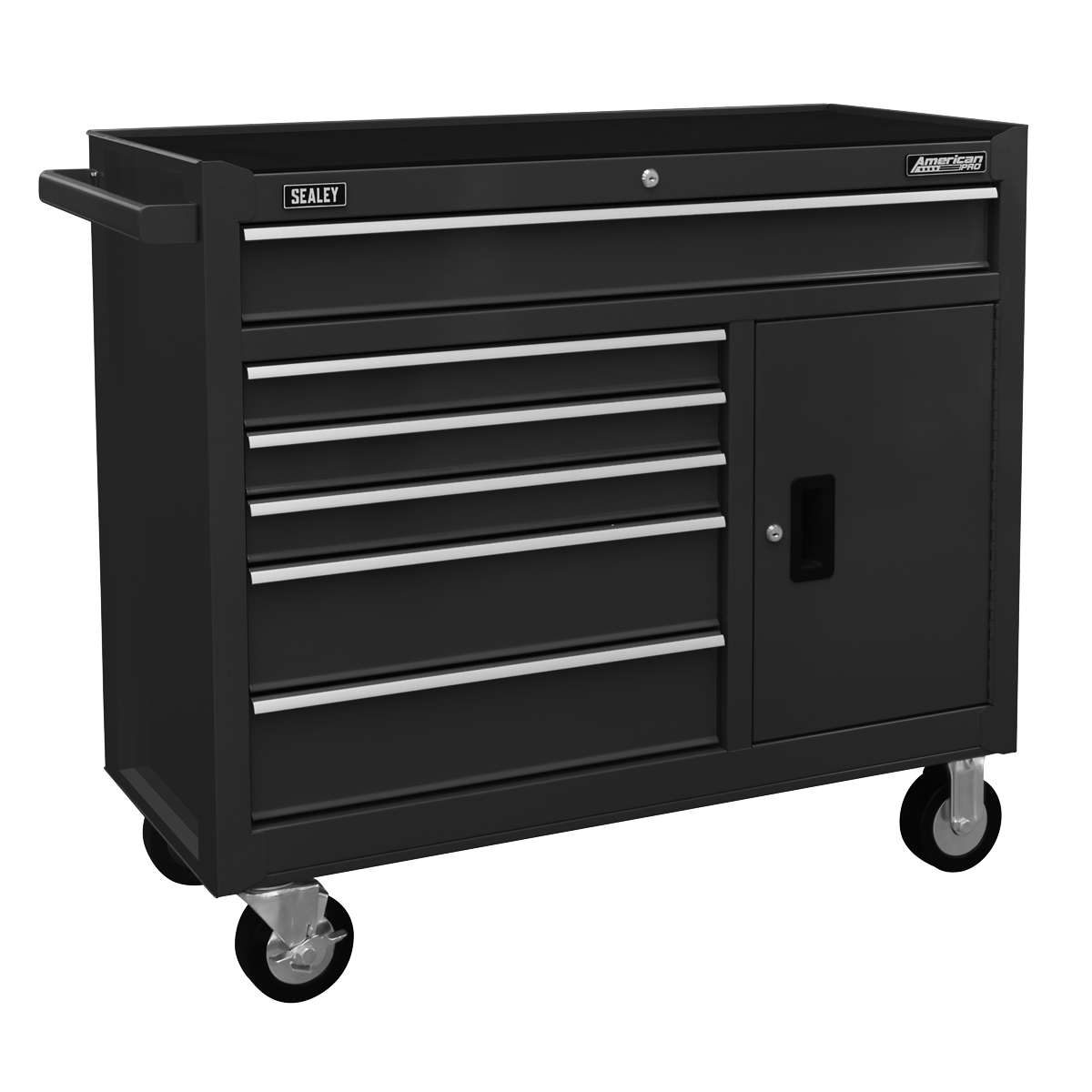 American PRO® Topchest & Rollcab Combination, 15 Drawer, Black (AP41STACKB)