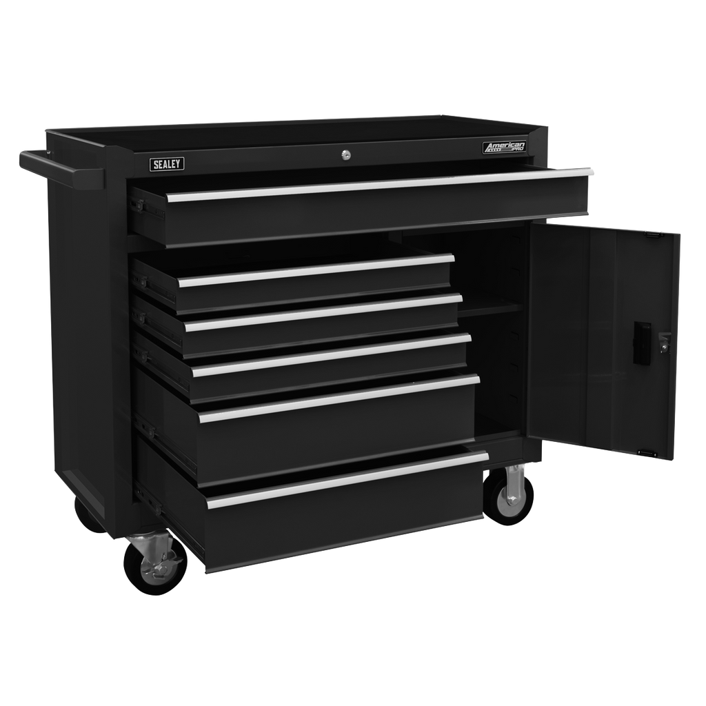 Sealey AP4106B American PRO® Rollcab with Ball Bearing Slides, 6 Drawer, Black