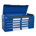 Premier™ Retro Style Wide Topchest 4 Drawer - Blue with White Stripes