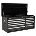 Sealey AP41110B Superline PRO® Heavy-Duty Topchest with Ball-Bearing Slides, 10 Drawer, Black