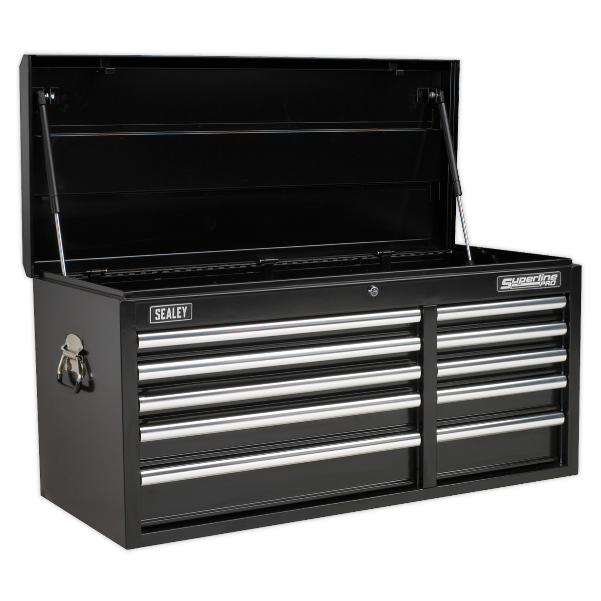 Sealey AP41110B Superline PRO® Heavy-Duty Topchest with Ball-Bearing Slides, 10 Drawer, Black