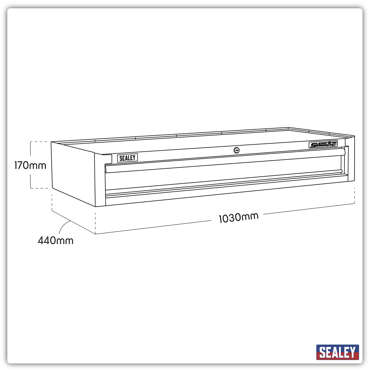 Superline PRO® Heavy-Duty Mid-Box Tool Chest, 1 Drawer, Red (AP41119)