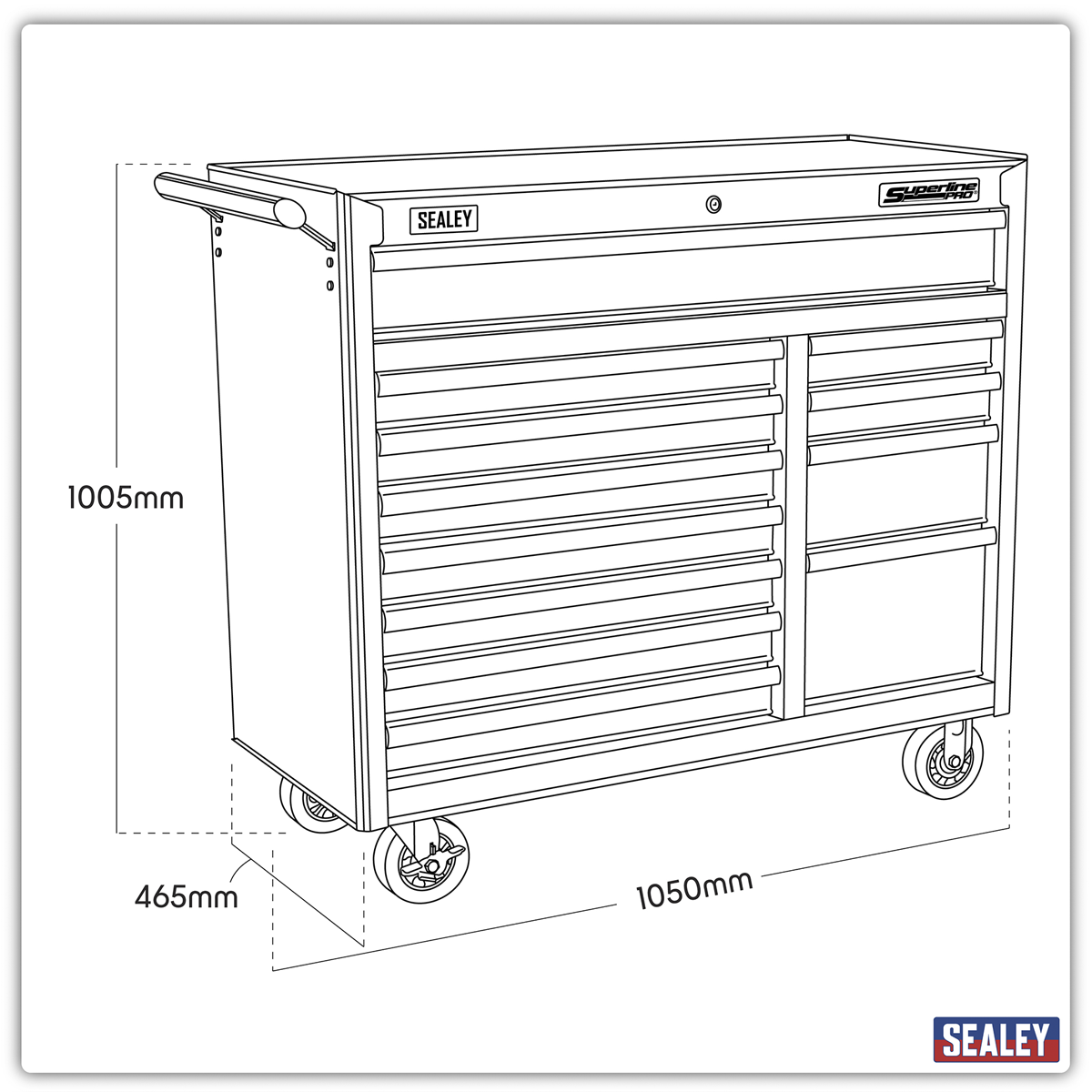 Superline PRO® Heavy-Duty Rollcab 12 Drawer