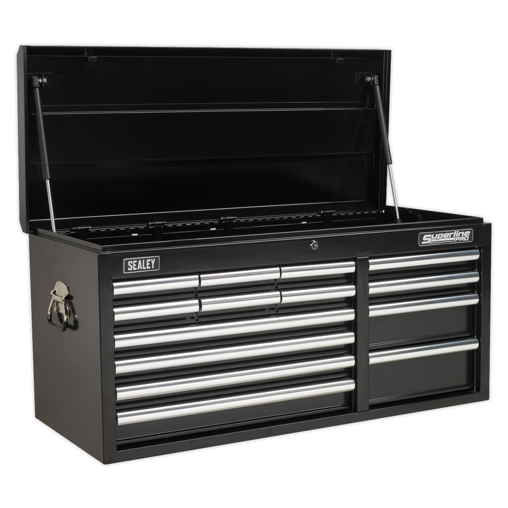 Sealey AP41149B Superline PRO® Heavy-Duty Topchest with Ball-Bearing Slides, 14 Drawer, Black