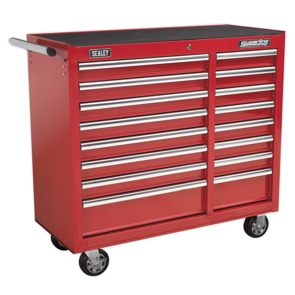 Superline PRO® Heavy-Duty Rollcab 16 Drawer - Red