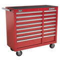 Superline PRO® Heavy-Duty Rollcab 16 Drawer - Red