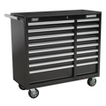 Superline PRO® Heavy-Duty Rollcab 16 Drawer - Black