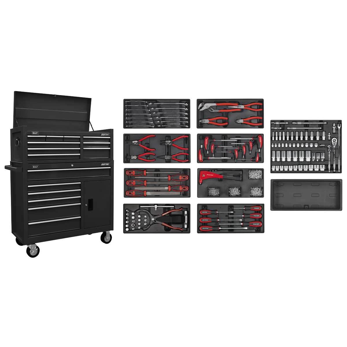 American PRO® Tool Chest Combination with 117pc Tool Kit - Black