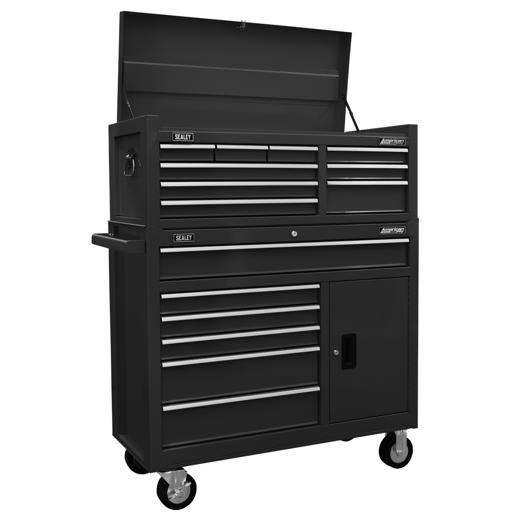 American PRO® Topchest & Rollcab Combination 15 Drawer - Black