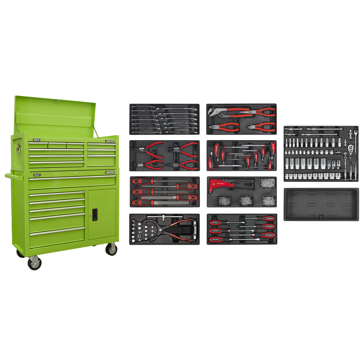 American PRO® Tool Chest Combination with 117pc Tool Kit - Green