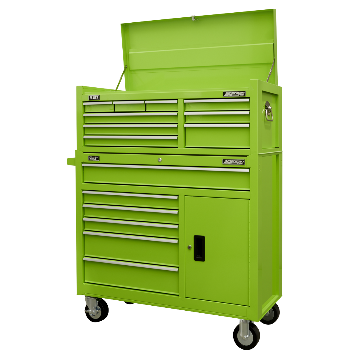 American PRO® Topchest & Rollcab Combination 15 Drawer - Green
