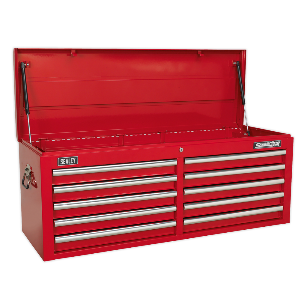 Sealey AP5210T Superline PRO® Heavy-Duty Topchest with Ball-Bearing Slides, 10 Drawer, Red