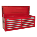 Sealey AP5210T Superline PRO® Heavy-Duty Topchest with Ball-Bearing Slides, 10 Drawer, Red