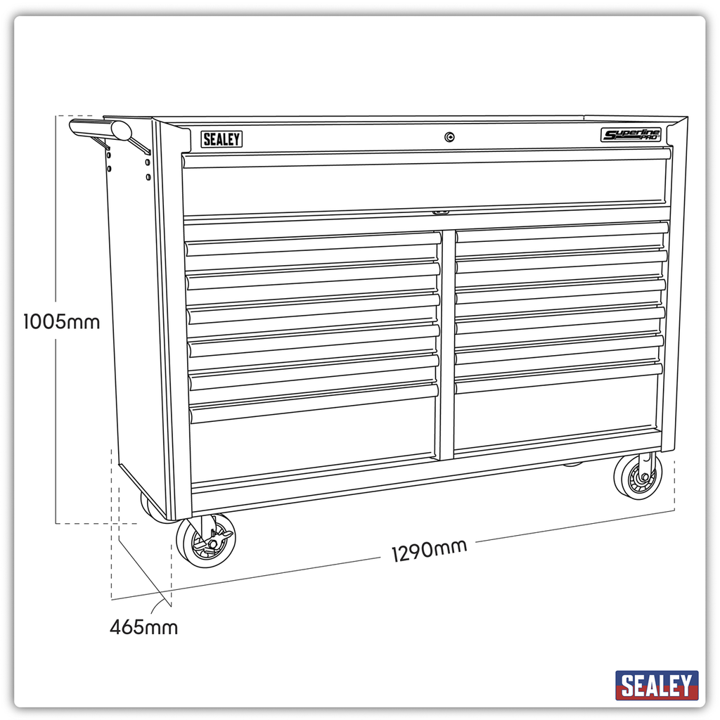 Superline PRO® Extra-Wide Rollcab 13 Drawer