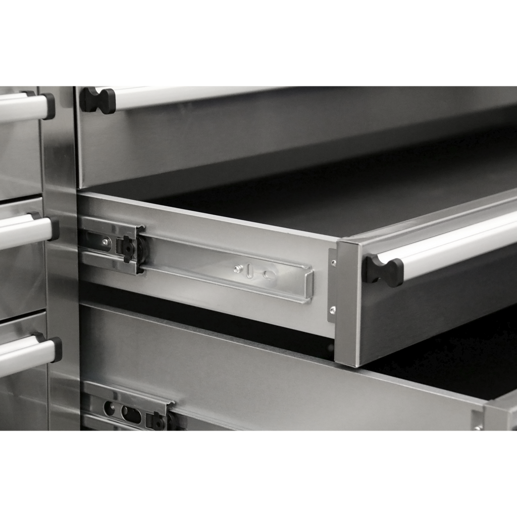Premier™ Mobile Stainless Steel Tool Cabinet & Cupboard 10 Drawer