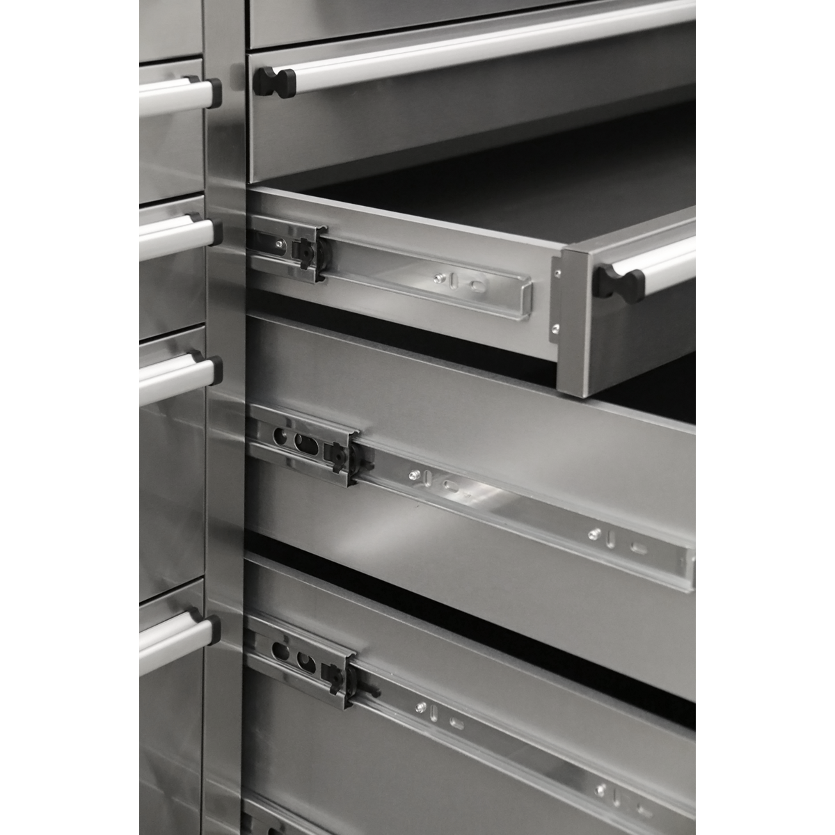Premier™ Mobile Stainless Steel Tool Cabinet & Cupboard 10 Drawer