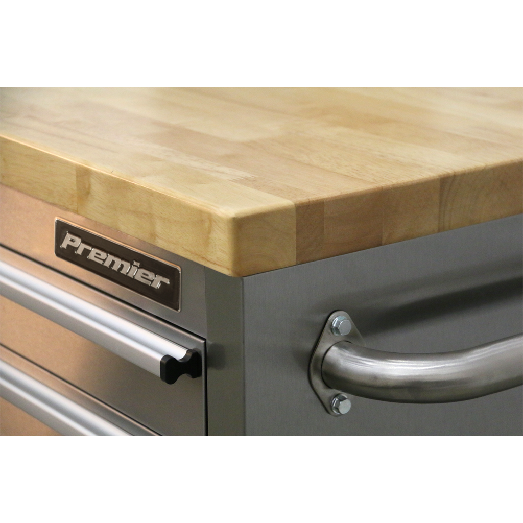 Premier™ Mobile Stainless Steel Tool Cabinet & Cupboard 10 Drawer