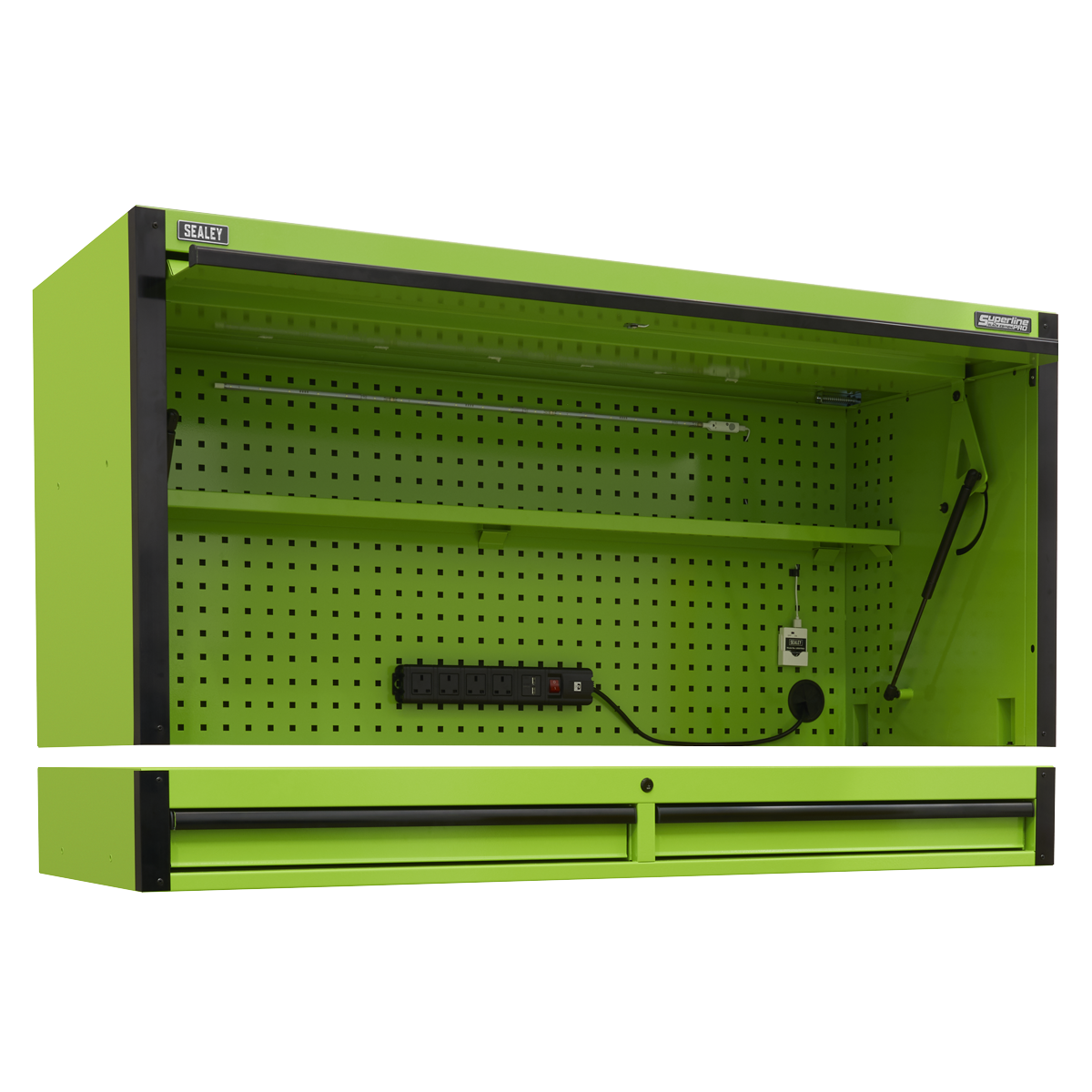 Superline PRO® Black Edition Top Hutch & 2 Drawer Riser 1549mm