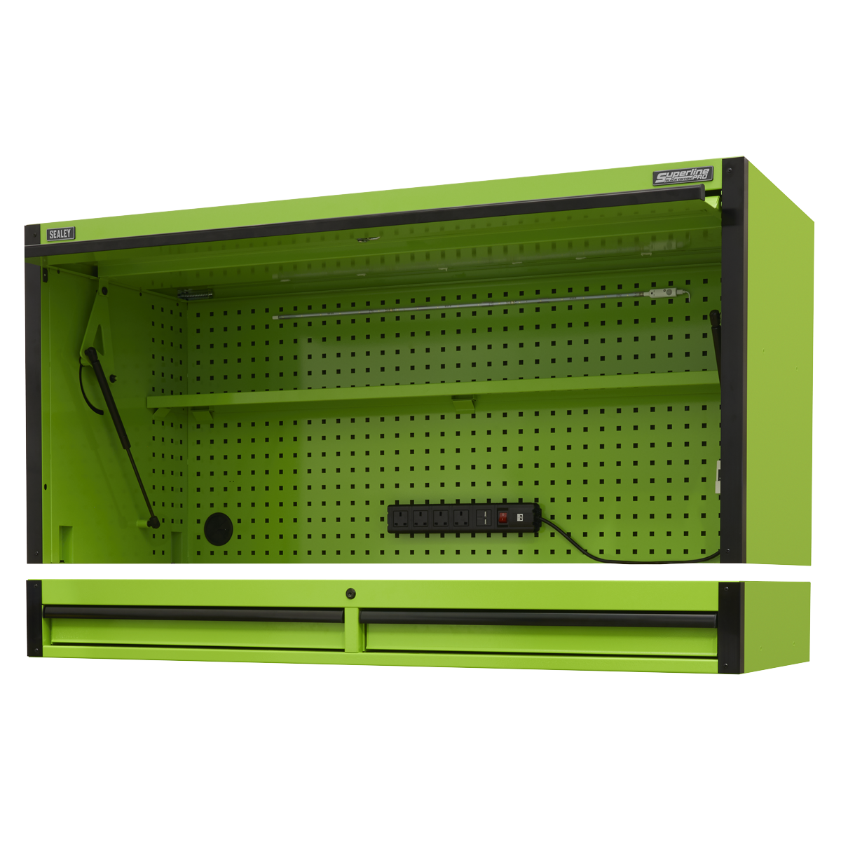 Superline PRO® Black Edition Top Hutch & 2 Drawer Riser 1549mm