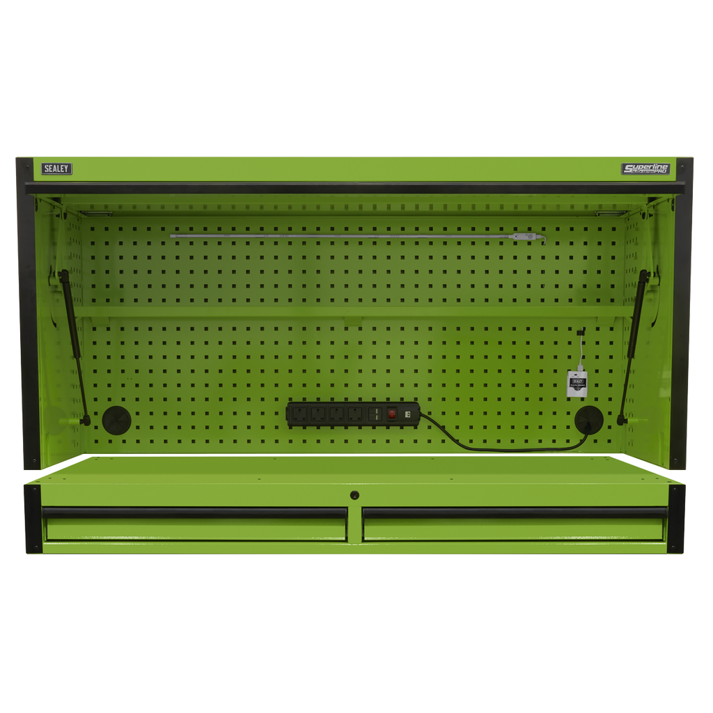 Superline PRO® Black Edition Top Hutch & 2 Drawer Riser 1549mm