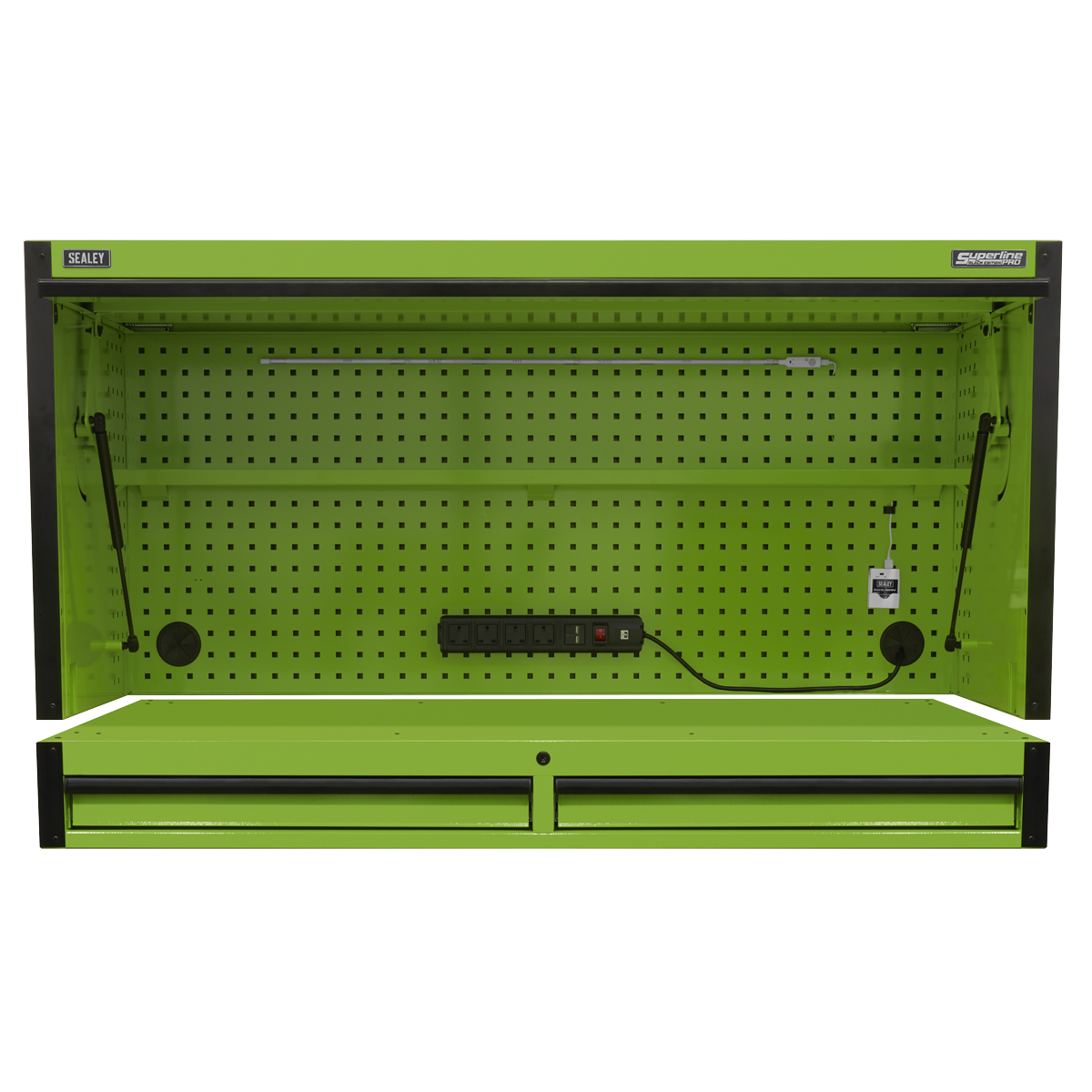 Superline PRO® Black Edition Top Hutch & 2 Drawer Riser 1549mm