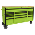Superline PRO® Black Edition Mobile Trolley with Wooden Worktop 15 Drawer 1549mm