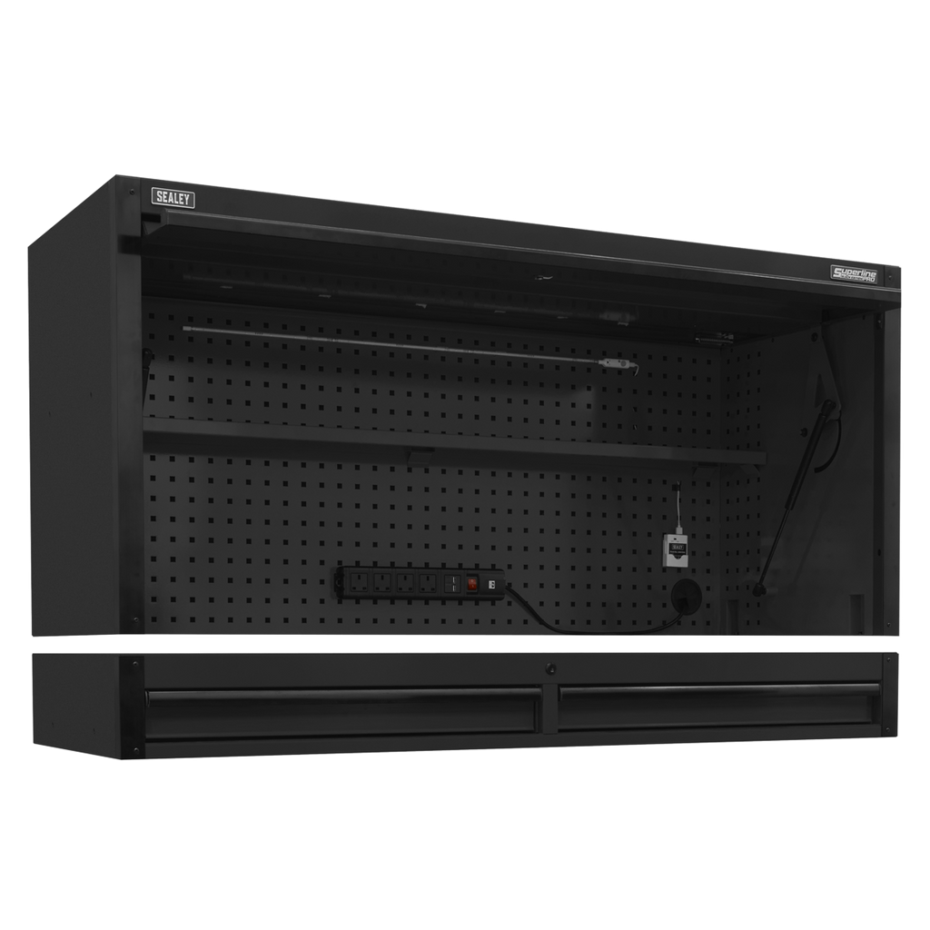 Superline PRO® Black Edition Top Hutch & 2 Drawer Riser 1549mm