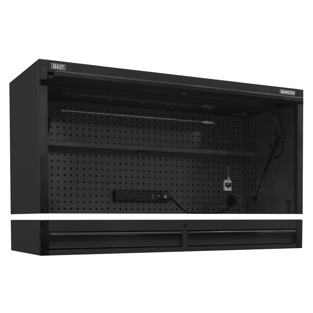 Superline PRO® Black Edition Top Hutch & 2 Drawer Riser 1549mm
