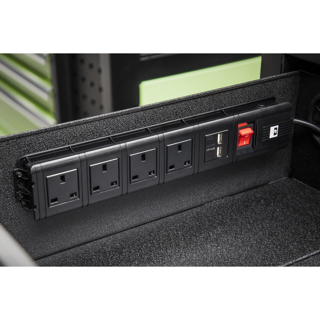 Superline PRO® Mobile Tool Cabinet with Power Tool Charging Drawer 1600mm