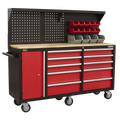 Superline PRO® Mobile Workstation with Backboard 10 Drawer