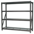 Heavy-Duty Racking Unit with 4 Mesh Shelves 640kg Capacity Per Level