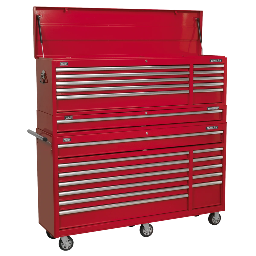 Topchest, Mid-Box Tool Chest & Rollcab Combination 23 Drawer with Ball-Bearing Slides - Red