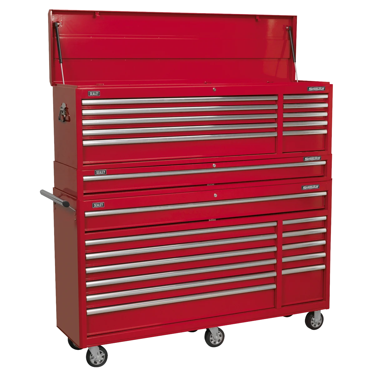 Topchest, Mid-Box Tool Chest & Rollcab Combination 23 Drawer with Ball-Bearing Slides - Red