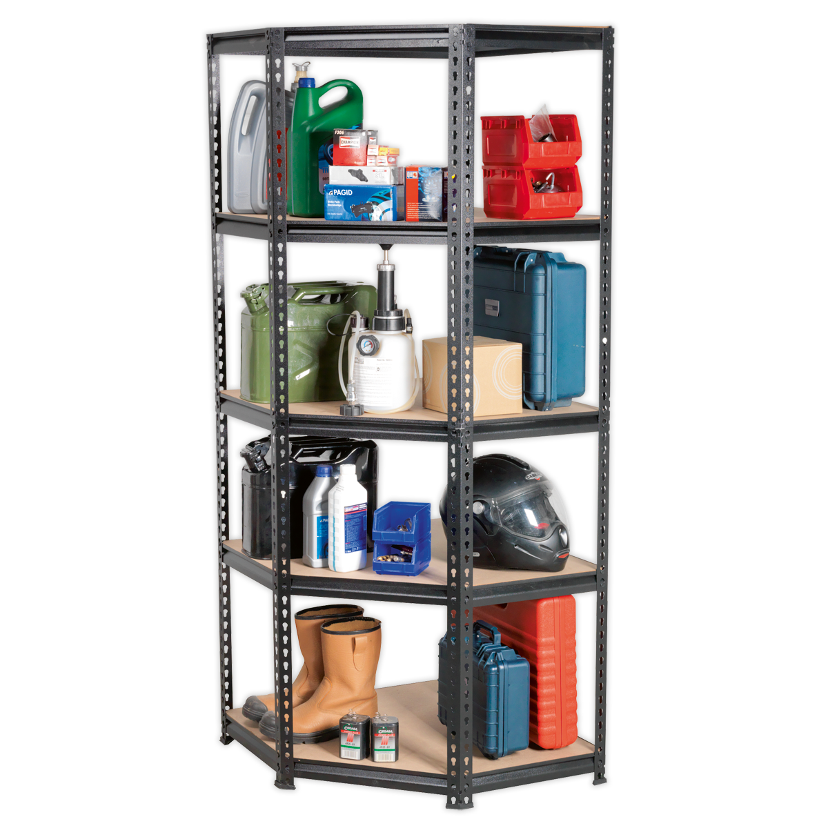 5-Level Corner Racking Unit 150kg Capacity Per Level