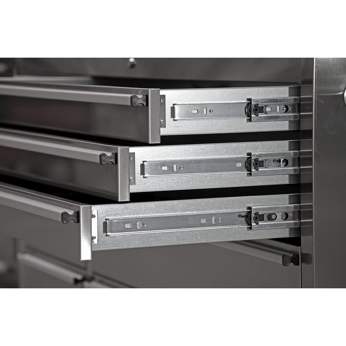Premier™ Mobile Stainless Steel Tool Cabinet & Cupboard 10 Drawer