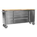 Premier™ Mobile Stainless Steel Tool Cabinet & Cupboard 10 Drawer