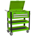 Superline PRO® Heavy-Duty Mobile Tool & Parts Trolley with Lockable Top & 2 Drawers - Green