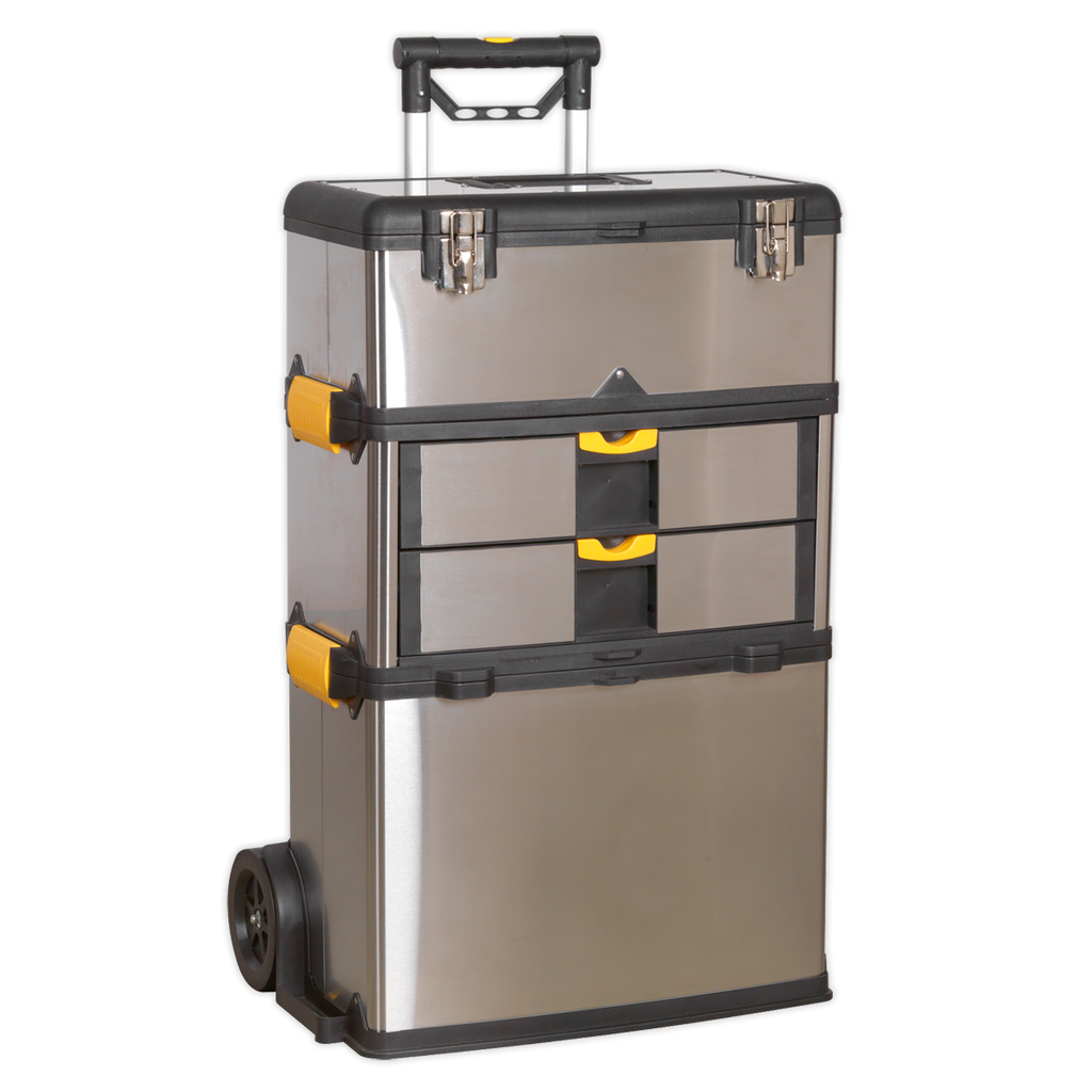 Mobile Stainless Steel/Composite Toolbox with 3 Compartments (AP855)