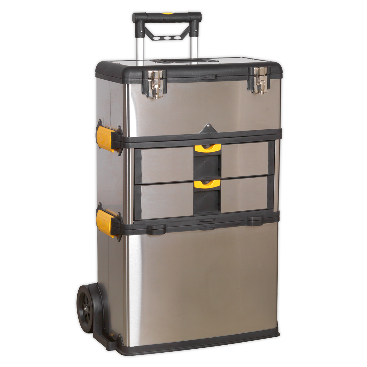 Mobile Stainless Steel/Composite Toolbox with 3 Compartments (AP855)