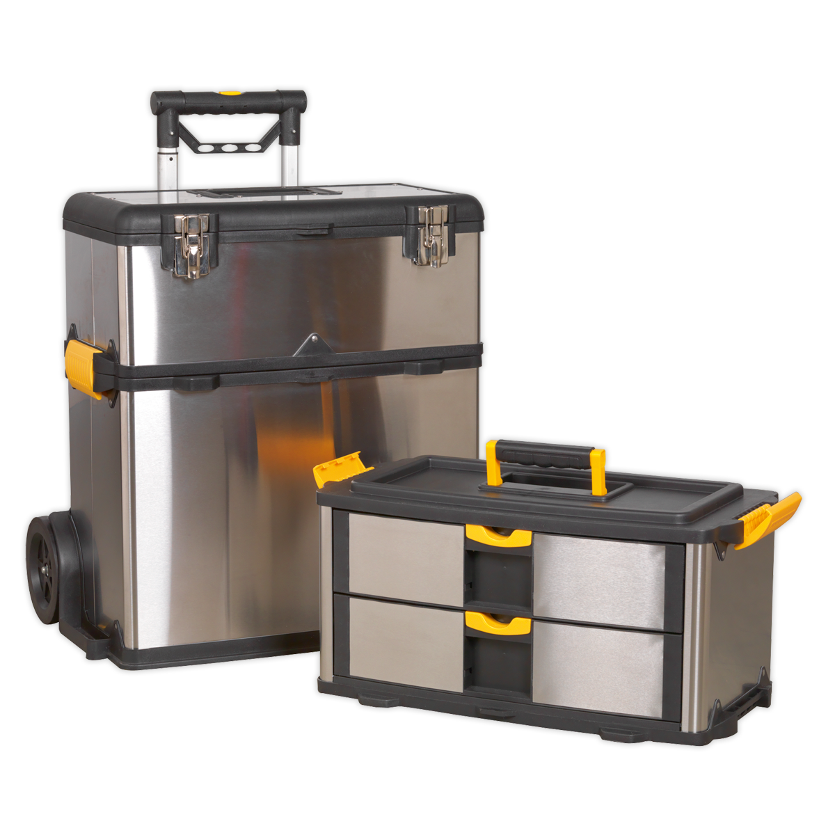Mobile Stainless Steel/Composite Toolbox with 3 Compartments (AP855)