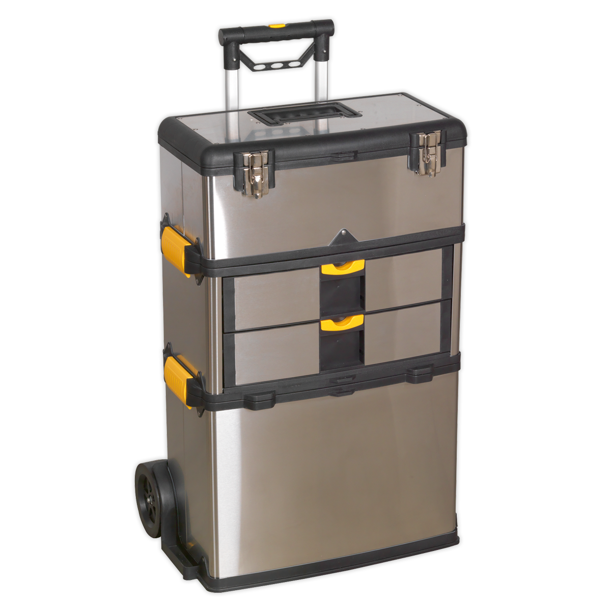 Mobile Stainless Steel/Composite Toolbox with 3 Compartments (AP855)