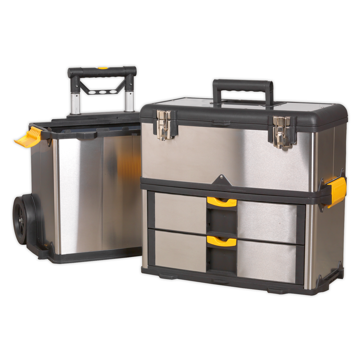 Mobile Stainless Steel/Composite Toolbox with 3 Compartments (AP855)