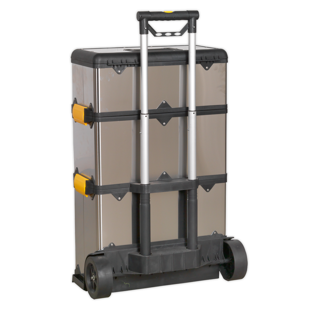 Mobile Stainless Steel/Composite Toolbox with 3 Compartments (AP855)