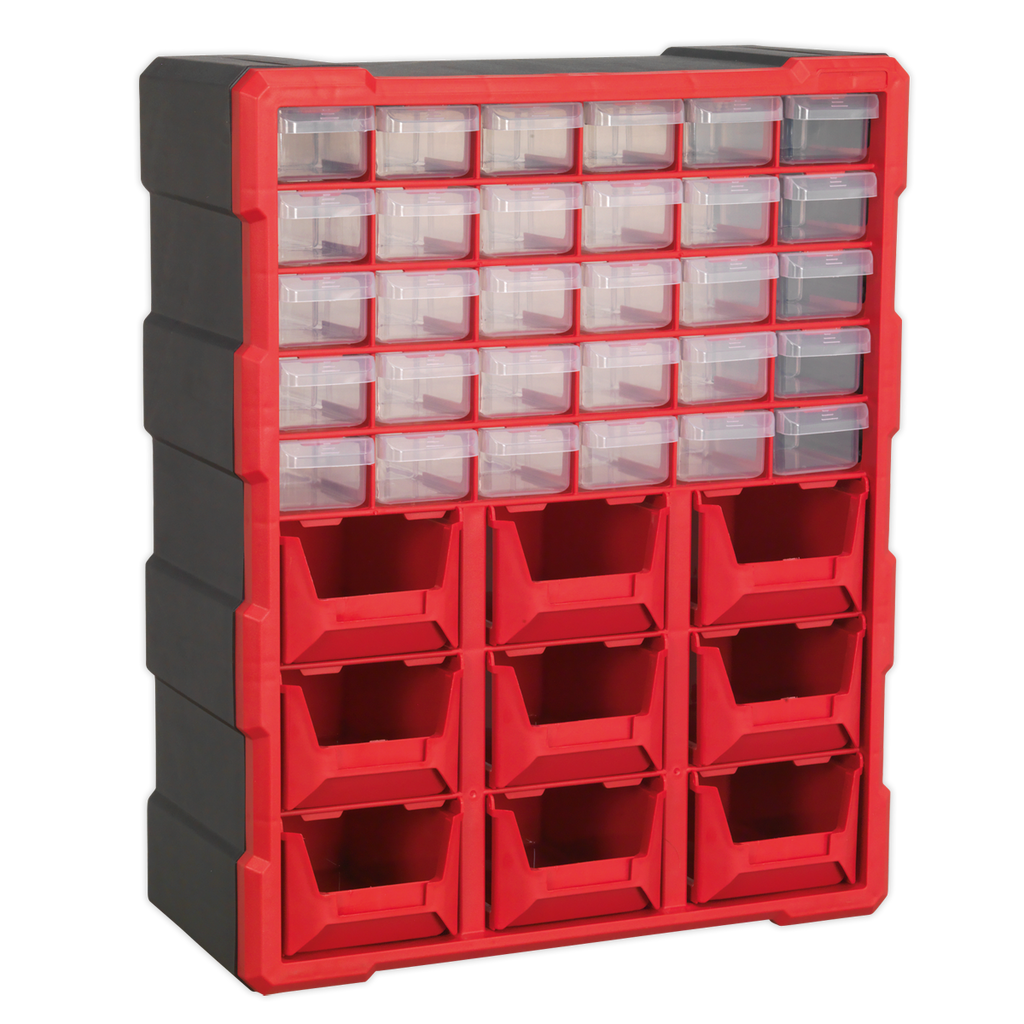 Cabinet Box, 39 Drawer, Red/Black (APDC39R)