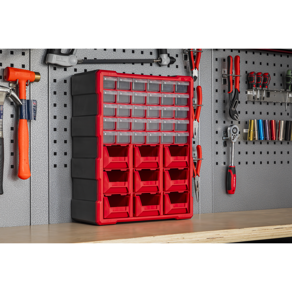 Cabinet Box, 39 Drawer, Red/Black (APDC39R)