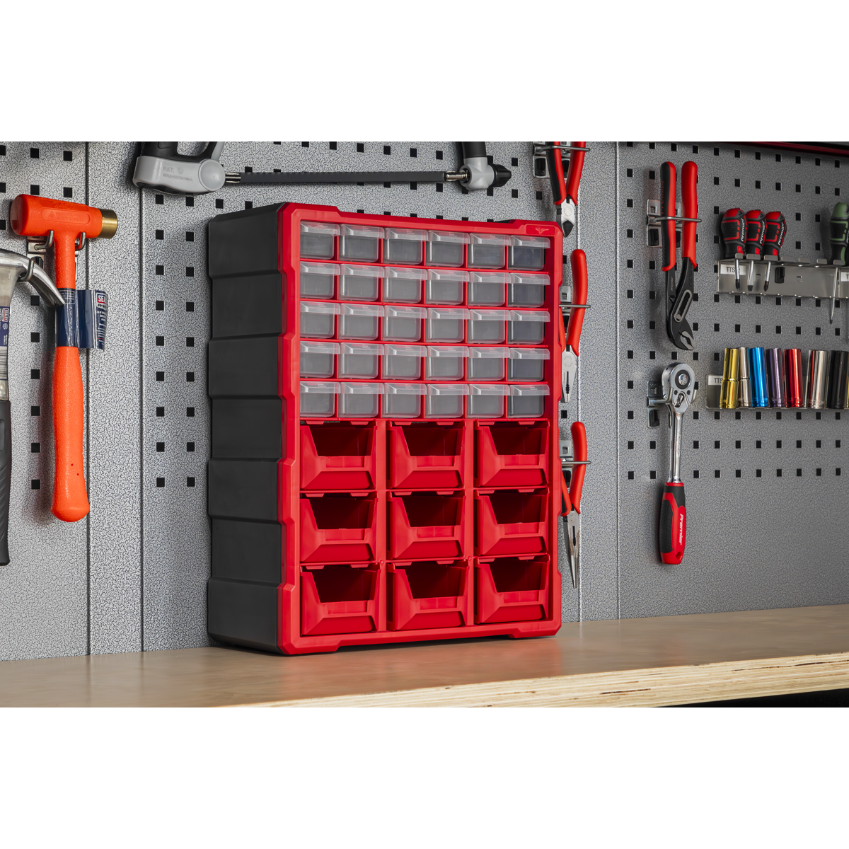 Cabinet Box, 39 Drawer, Red/Black (APDC39R)