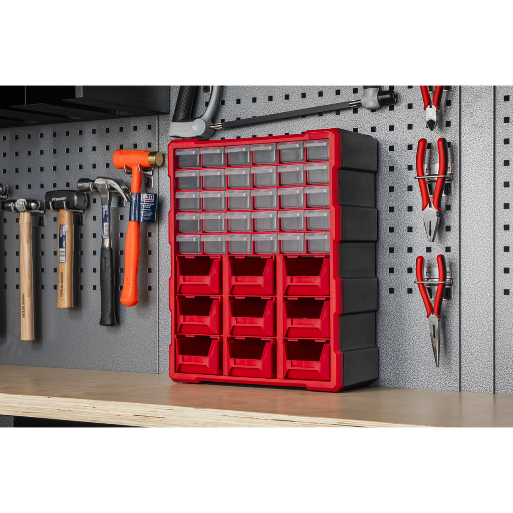 Cabinet Box, 39 Drawer, Red/Black (APDC39R)