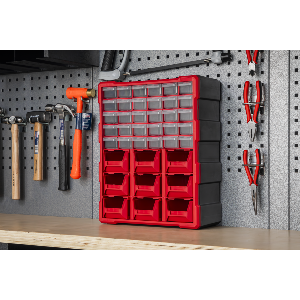 Cabinet Box, 39 Drawer, Red/Black (APDC39R)